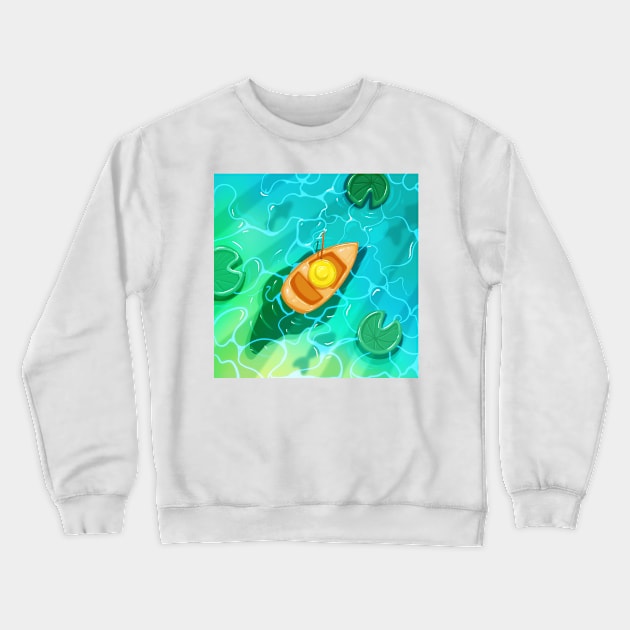 fisherman on a boat Crewneck Sweatshirt by KrisPlazun